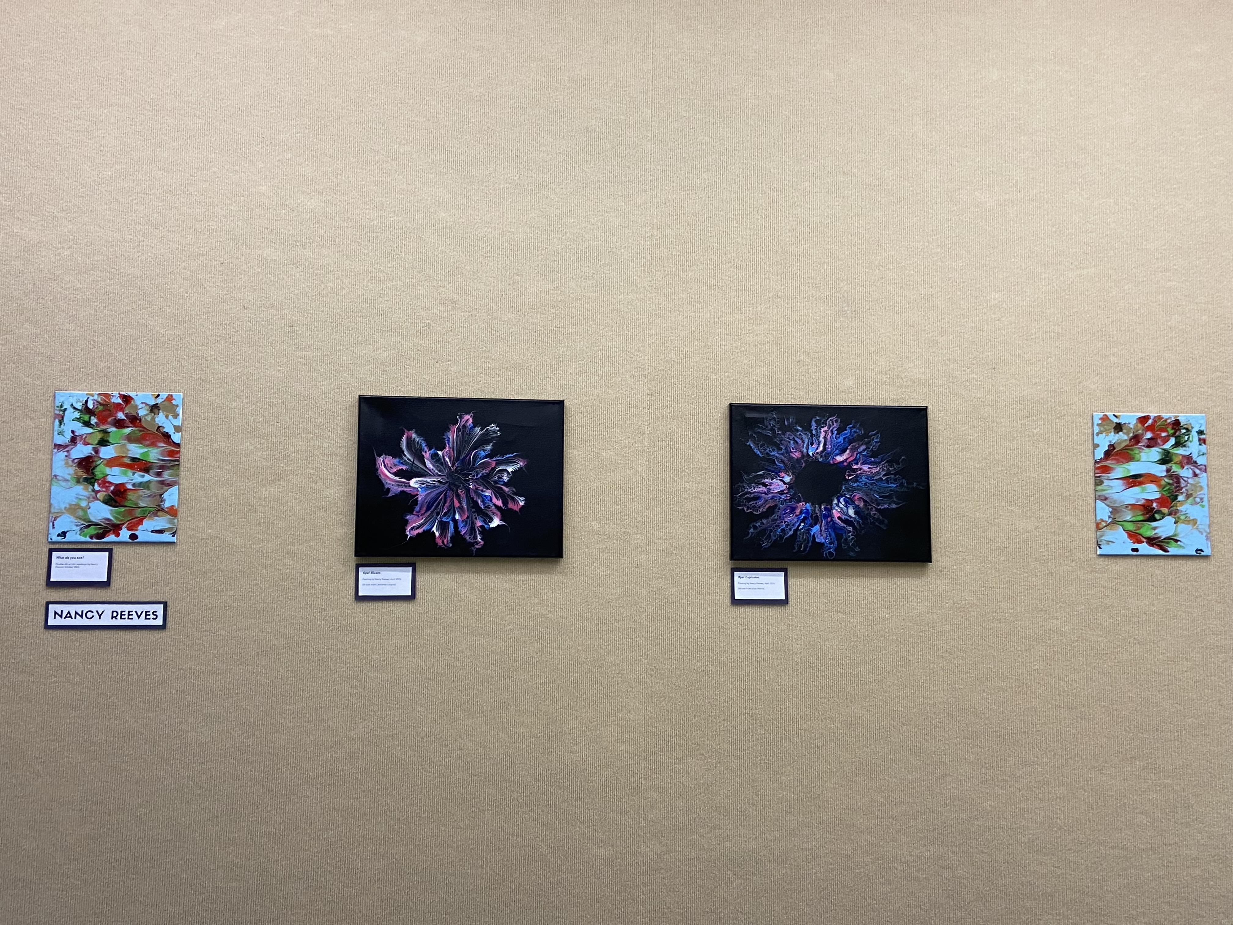 small canvas art on beige textured background