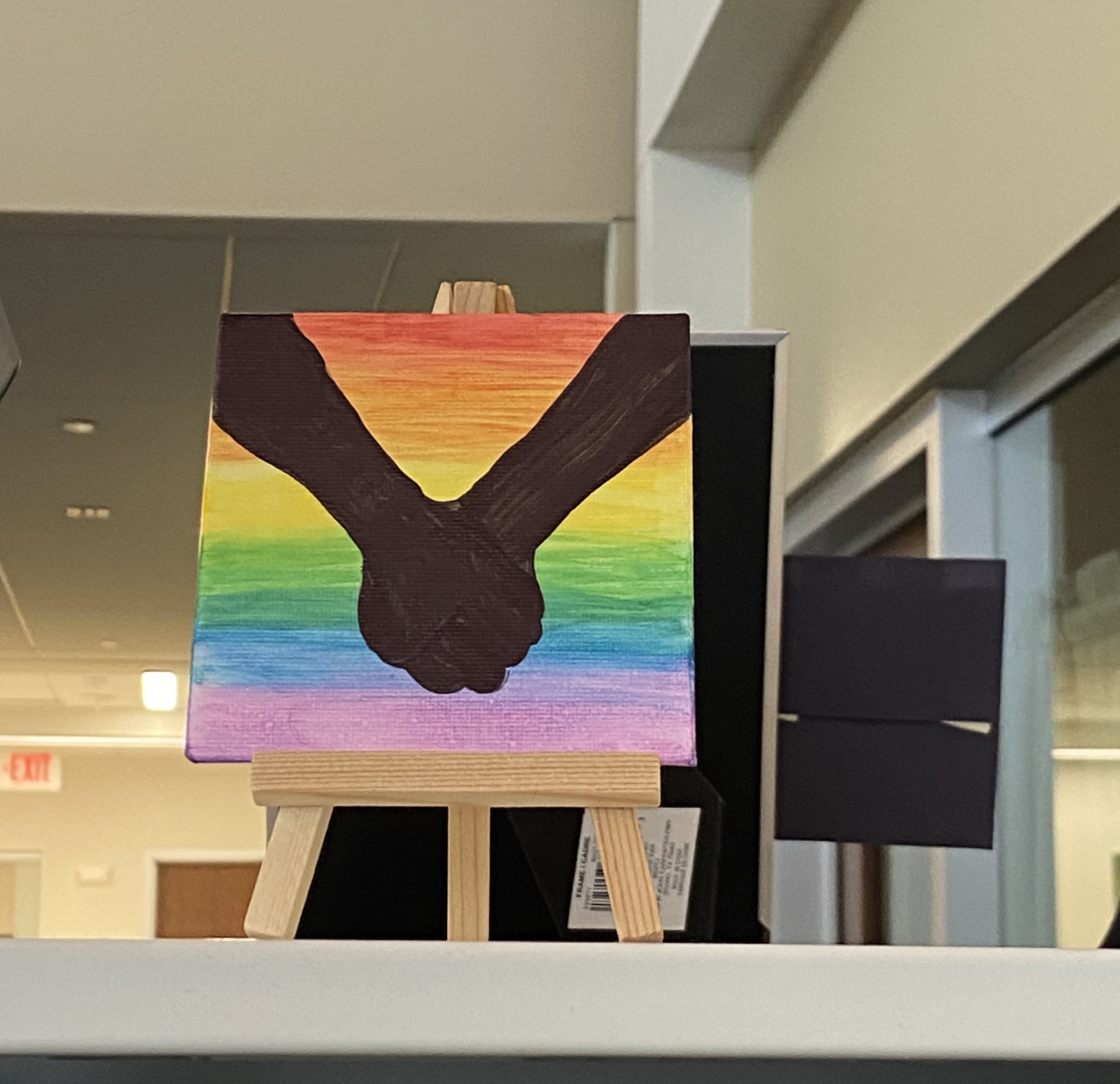 mini canvas on mini easel 