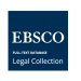 Blue background white text EBSCO Legal Collection logo