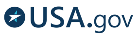 USA.gov logo blue text white background star