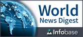 World news digest logo blue globe