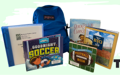 Blue backpack with books and passes to Mulvane sports games