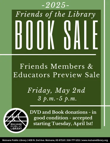 Green flyer book sale dates May 3rd 3 to 5pm friends members and educators only