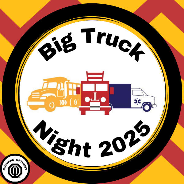 3 trucks with the words "Big Truck Night 2025"