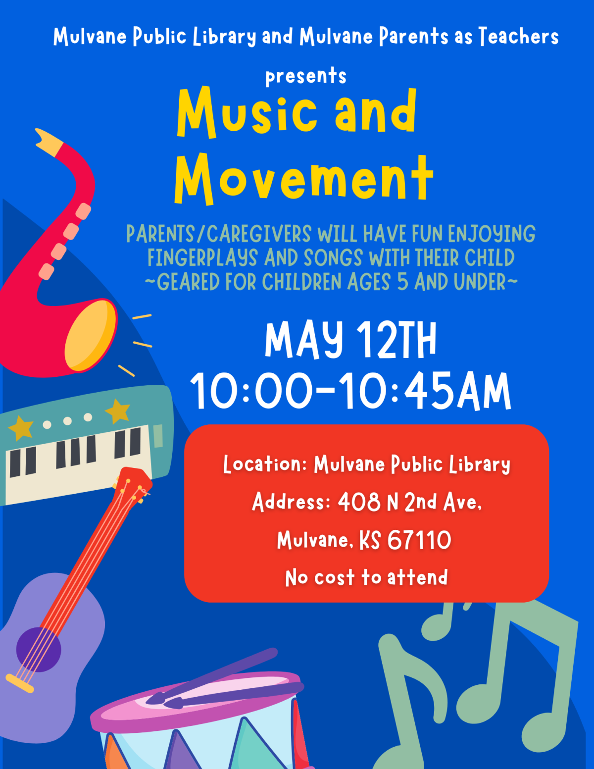Music and Movement flyer May 12 2025