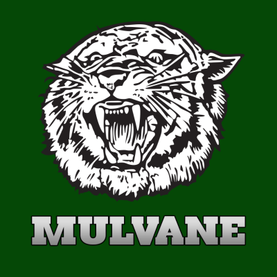 Black and white wildcat logo with text "mulvane"